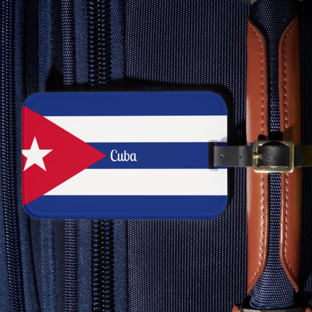 Etiqueta Para Maletas Cuba, Bandera de Cuba (Anverso In Situ 4)