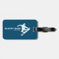 Cuenca del cielo azul Snowboarder de Colorado