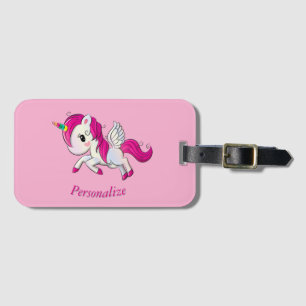 Etiqueta Para Maletas Cuerno de arcoiris de Unicornio y Pegasus