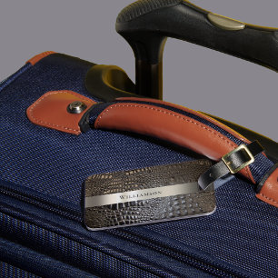 Etiqueta Para Maletas Cuero digital marrón marfil marrón marrón Metaliza