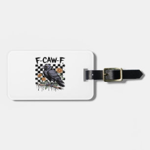 Etiqueta Para Maletas Cuervo Floral, F-Caw-F Pájaro Divertido FCAWF Luna