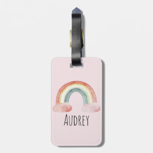 Etiqueta Para Maletas Cuidada acuarela Arcoiris personalizada