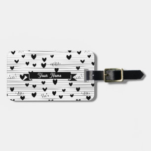 Etiqueta Para Maletas Cuidada Minimalista Abstract Line Love Black