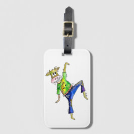 Etiqueta Para Maletas Cuidada y caprichosa vaca bailarina