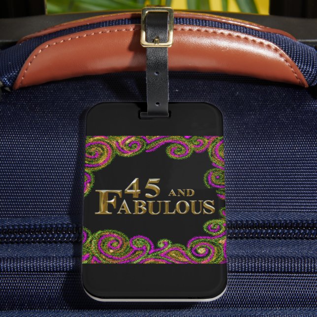 Etiqueta Para Maletas Cumpleaños 45 (Anverso In situ 2)