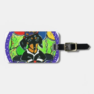 Etiqueta Para Maletas Cumpleaños lindo Dachshund