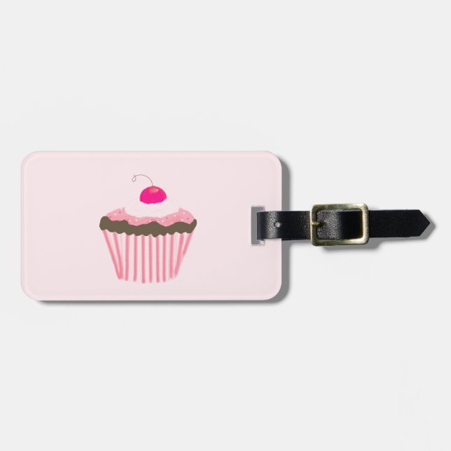 Etiqueta Para Maletas Cupcake Con Cereza (Frente Horizontal)