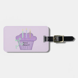 Etiqueta Para Maletas Cupcake Delicia Morada