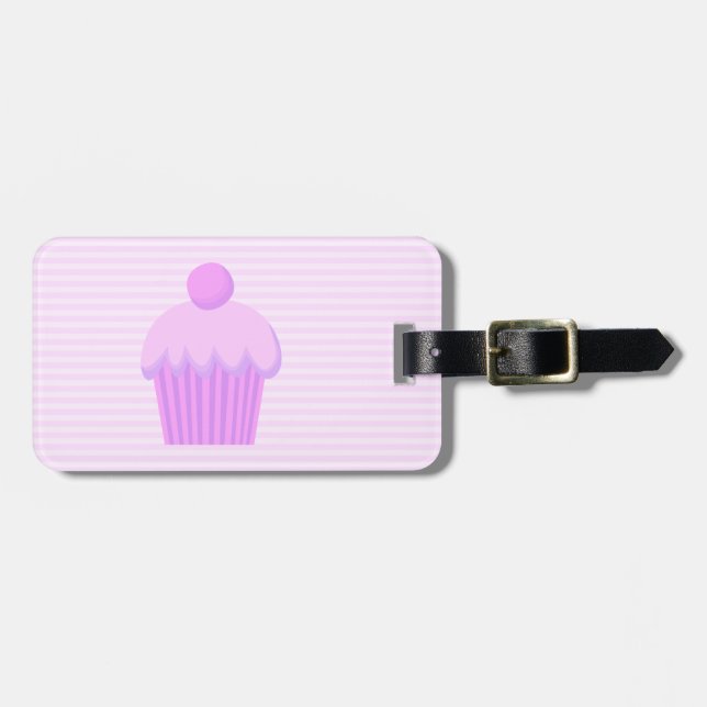 Etiqueta Para Maletas Cupcake. rosado (Frente Horizontal)