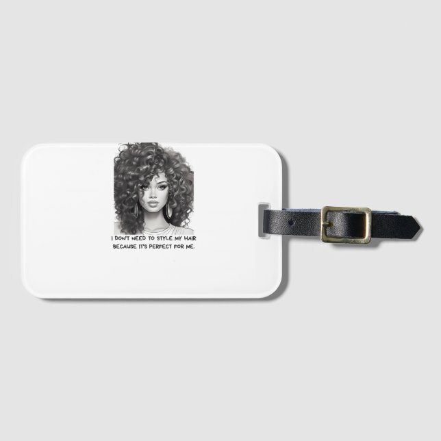 Etiqueta Para Maletas Curly Brunette Beauty (Anverso horizontal)