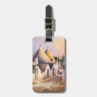 Etiqueta Para Maletas Custom Alberobello Trulli House Watercolor Travel