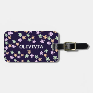 Etiqueta Para Maletas CUSTOM BLUE FLOWER PATTERN Luggage Tag