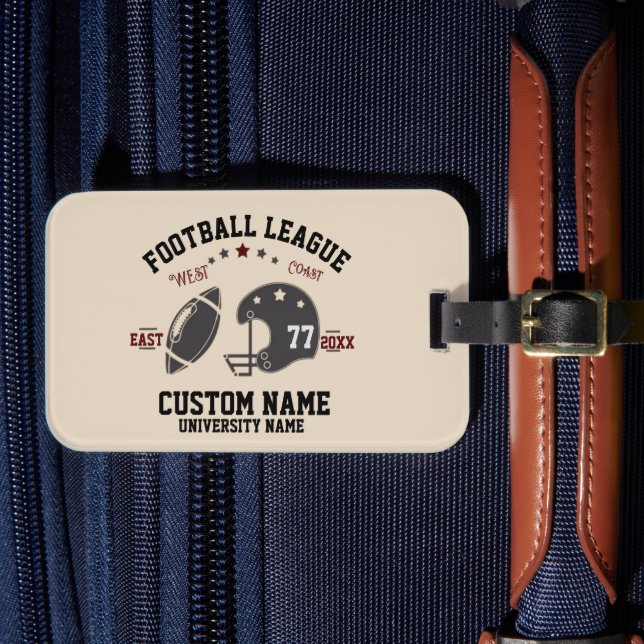 Etiqueta Para Maletas Custom design American football club (Anverso In Situ 4)