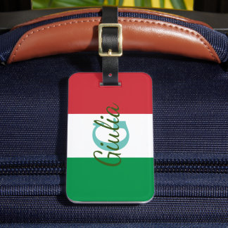 Etiqueta Para Maletas Custom luggage tag, Italian flag luggage tag