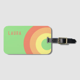 Etiqueta Para Maletas Custom name Rainbow Target – green, Peach