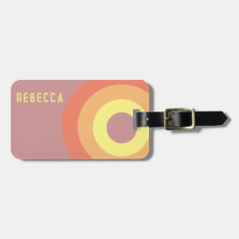 Etiqueta Para Maletas Custom name Rainbow Target – pink, Peach 
