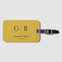 Etiqueta Para Maletas Custom Wedding Luggage Tag Metallic Gold Elegant