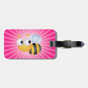 Etiqueta Para Maletas Cute Abeja; Rosa