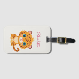 Etiqueta Para Maletas Cute Baby Leopard Safari Animal Kids