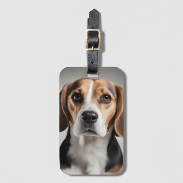 Etiqueta Para Maletas Cute Beagle (Anverso vertical)
