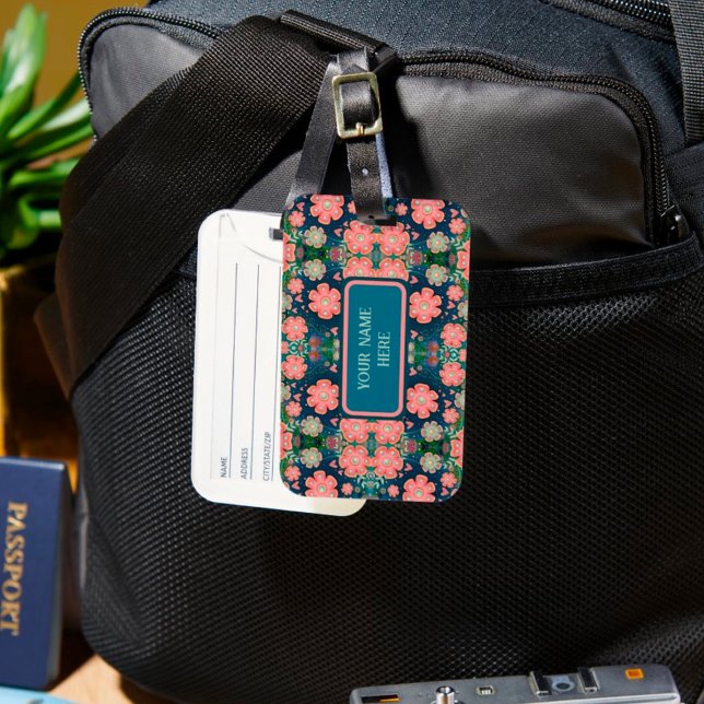 Etiqueta Para Maletas Cute Boho Nombre Personalizado Inespiritividad Flo (Subido por el creador)