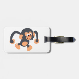 Etiqueta Para Maletas Cute Bouncy Personalizado Chimpanzee