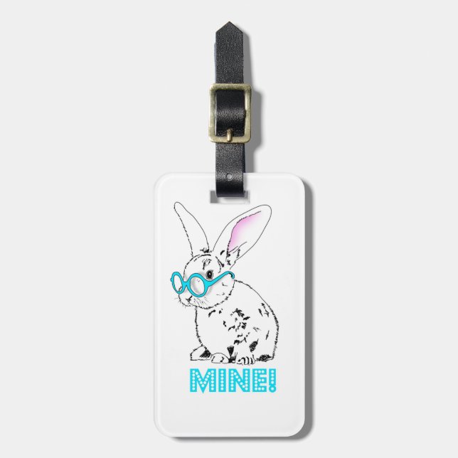 Etiqueta Para Maletas Cute bunny -  Mine! (Frente Vertical)
