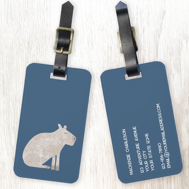 Etiqueta Para Maletas Cute Capybara (Subido por el creador)