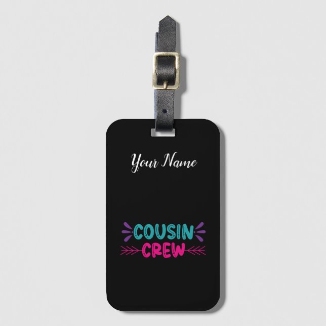 Etiqueta Para Maletas Cute Cousin Crew (Anverso vertical)