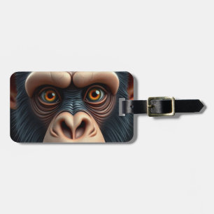 Etiqueta Para Maletas Cute Crazy Funny Chimpanzee