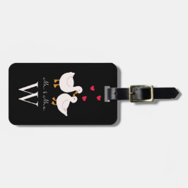 Etiqueta Para Maletas Cute Ducks Sr. y Sra. Couple Nuevo Monograma