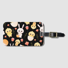 Etiqueta Para Maletas Cute Easter Chicks & Bunnies Seamless Pattern