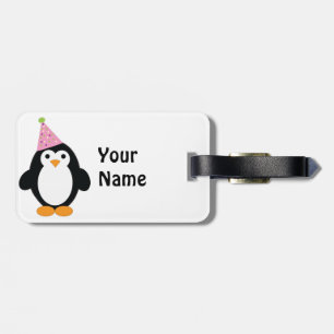 Etiqueta Para Maletas Cute Fiesta Penguin
