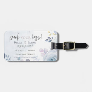Etiqueta Para Maletas Cute Floral Pack Tu Bolsa Boda Guardar La Fecha