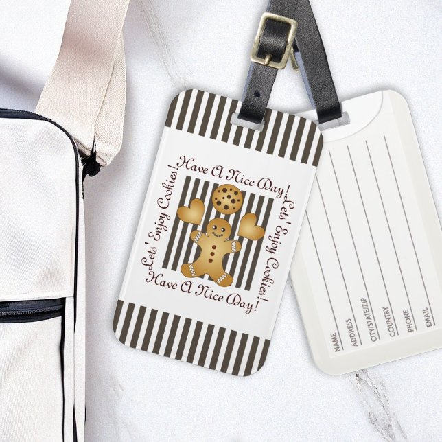 Etiqueta Para Maletas Cute Gingerbread Man Cookie niños Ilustraciones (Subido por el creador)