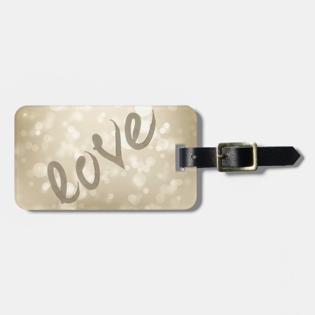 Etiqueta Para Maletas Cute Girly Bokeh,Love Personalized (Frente Horizontal)
