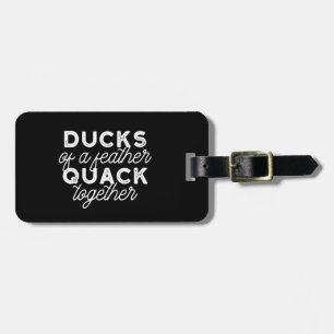 Etiqueta Para Maletas Cute Gracioso Ducks Puntaje Cita II Negro Ver