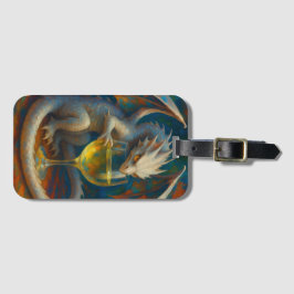 Etiqueta Para Maletas Cute Ivory Dragon & White Wine Fantasy Art