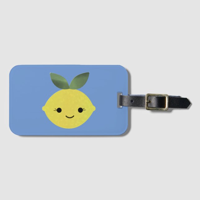 Etiqueta Para Maletas Cute Kawaii Lemon (Anverso horizontal)