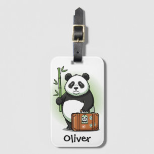 Etiqueta Para Maletas Cute Kawaii Viajero Panda 