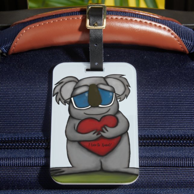 Etiqueta Para Maletas Cute Koala Bear (Anverso In situ 2)