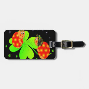 Etiqueta Para Maletas Cute Ladybird Shamrock