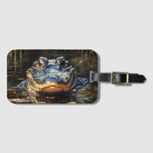 Etiqueta Para Maletas Cute lagarto en la pintura de los Everglades de Fl