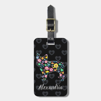 Etiqueta Para Maletas Cute Love My French Bulldog Floral Design