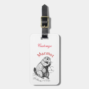 Etiqueta Para Maletas Cute Marmot Animal Thunder_Cove