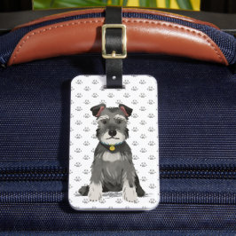 Etiqueta Para Maletas Cute Mini Schnauzer