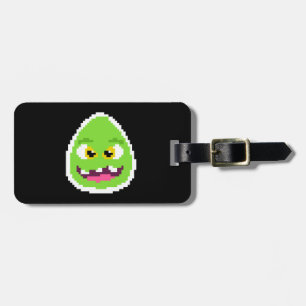 Etiqueta Para Maletas Cute monstruo de huevo pixelado