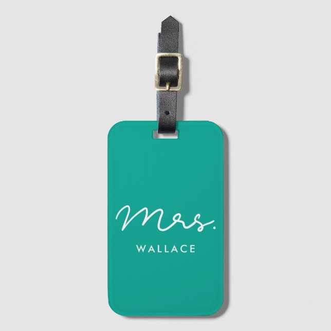 Etiqueta Para Maletas Cute personalizado Sra. (Anverso vertical)