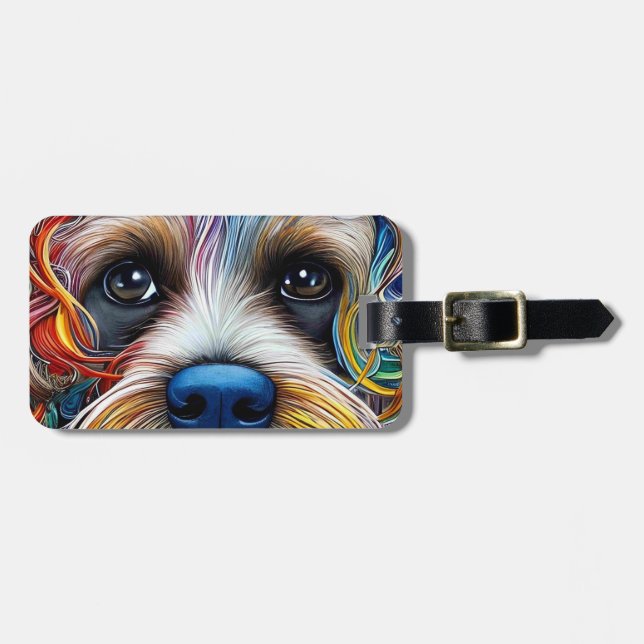 Etiqueta Para Maletas Cute Pop Art Terrier (Frente Horizontal)