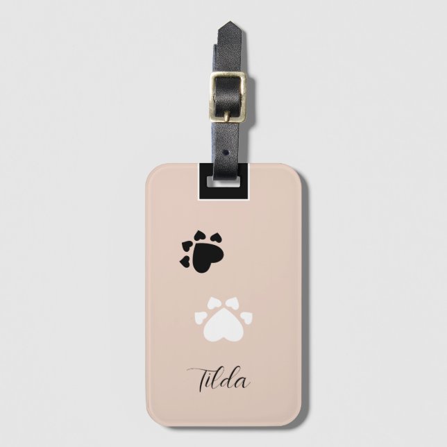 Etiqueta Para Maletas Cute Puppy Hearw Personalizado (Anverso vertical)